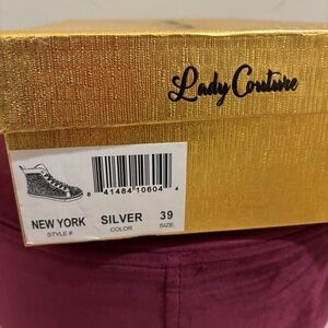 Silver mid cut sneakers